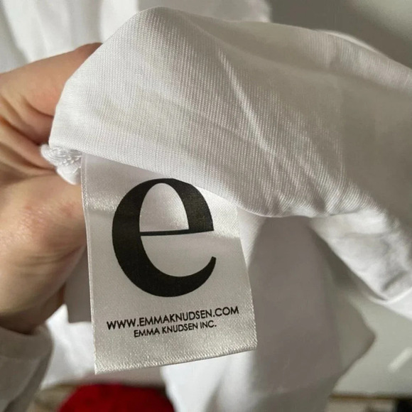 Emma Knudsen White Puff Sleeve Square Neckline Charlotte  Dress Sz S - Picture 10 of 11